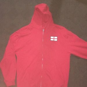 England red zip up hoodie large